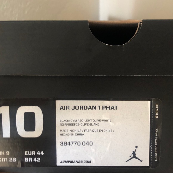 Nike Air Jordan 1 MID SZ 10 BLACK OLIVE RED - Picture 7 of 7